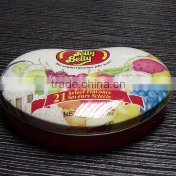 food grade hinged lid special shape tin box