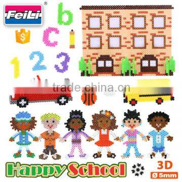 high quality 3D happy school 12000pcs iron beads for kids perler beads 5mm