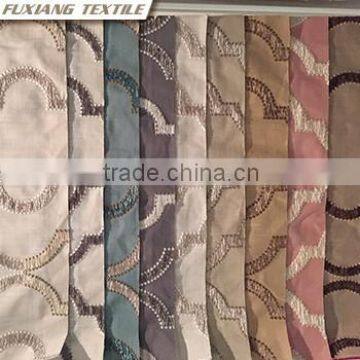 Poly-cotton Canvas Embroidered Window Curtain Fabric Color:blue,red,coffee, Beige,ecru,white photo-4