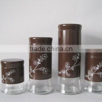 glass storage jar with s.s casing