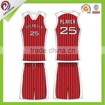 Top quality basketball red jersey and short wholesale custom reversible basketball jersey