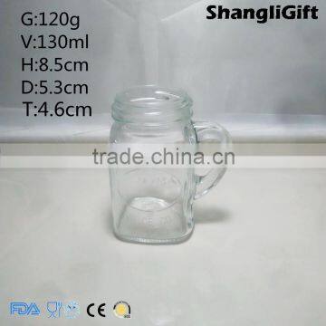 130ml High Clear Mason Jar With Metal Lids "THOMPSON" Logo