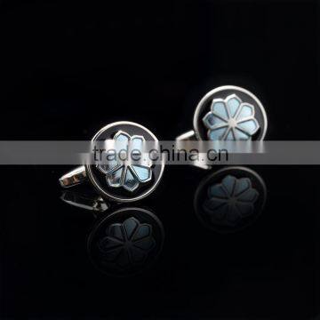 customize zinc alloy flower metal enamel cufflinks