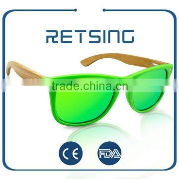 Yellow Revo Color Handmade Custom Wood Sunglasses photo-3