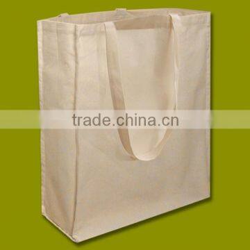 2016 Natural Cotton Shopper bag with Long Handles and A Gusset