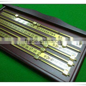 wood billiard scoreboard