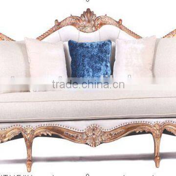 High-end Royal Style White Fabric Sofa Set Antique Hand Carved Sectional Sofa photo-2