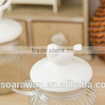 Glass storage glass canister jars for dried fruit flower tea / glass tea tin / glass pot