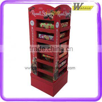 hot sale multifunctional four side open cardboard display stand for chocolate