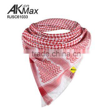 100% Cotton Red Square Arab Scarf With Exquisite Sewing Hijab Scarf