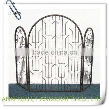 LC-86453 Hand forged iron metal folding indoor home fireplace screen