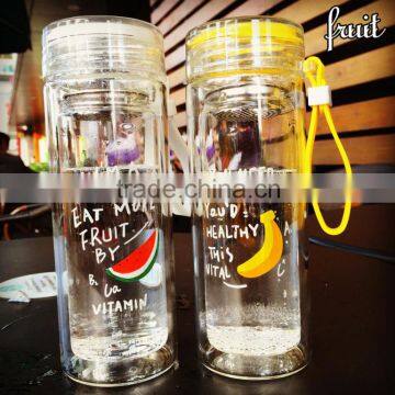 Leak Protected 4 Colors Glass Tea Bottle With Portable Ring photo-2