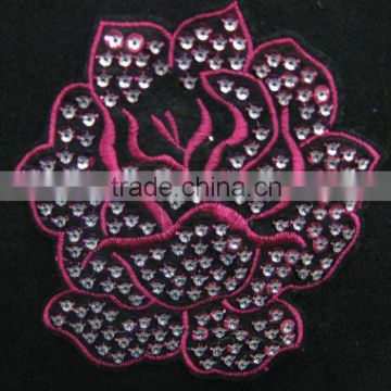 Embroidery sequin rose flower