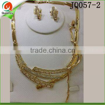 Gold Plated Earring Necklace Bracelet Set Nigerian photo-2
