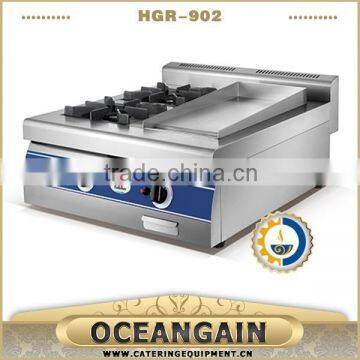 HGR-902 2-burner gas range with gas griddle