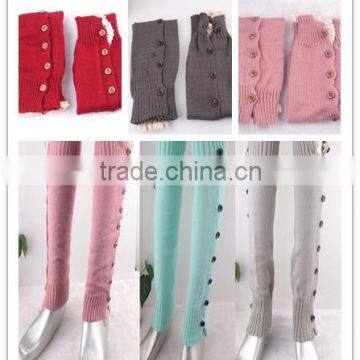 Boot Cuff Leg Warmer in Colors With Lace, Knitted Boot Cuffs With Button, Knee High Socks, Boot Topper, Boot Cuff Accessories photo-2
