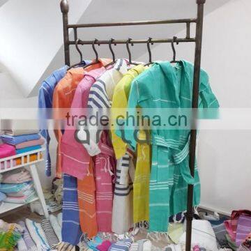 Turkish Towel Kid Bathrobe Hooded High Quality Cotton Peshtemal Bath Beach Pool Robe Hammam Pestemal