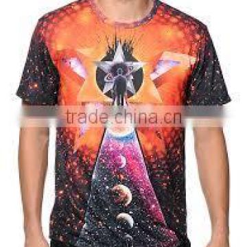 100% Polyester Half Sleeves Sublimated T-Shirt Custom Stars design