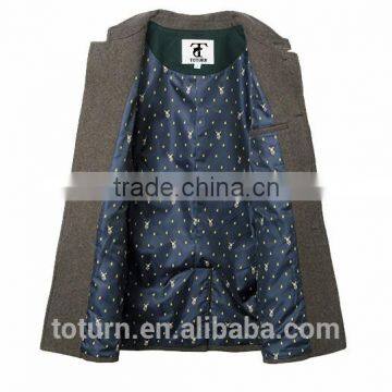 Oem Clothing Manufacturing Turkish Slim Fit Stripe Check Fleece Woolen Plaids Tweeds Man's Tailored Blazer Jacket photo-2