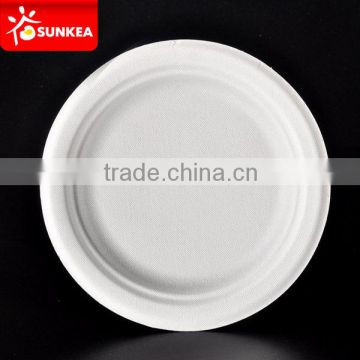 Biodegradable Sugarcane Pulp Plates with Stripe