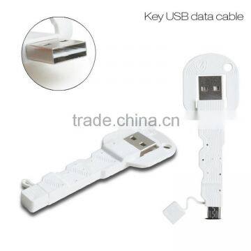 Key USB Double-sided pluggable data cable for Micro USB smartphones