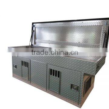 Diamond aluminum plated pickup dog box with top starage