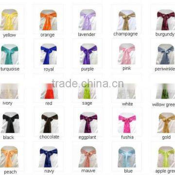 2016 Cheap Wholesale Elegent Satin Chair Sash