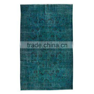 Handmade Turkish Carpet - Turquoise Over-dyed Rug (9,8 x 6,2 feet)