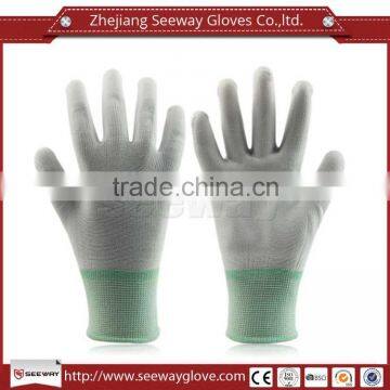 SEEWAY cheap PU nylon thin work gloves