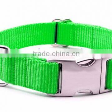 2016 most popular Ribbon Nylon Metal Buckle Pet Dog Collar