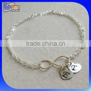 Custom Fashion 925 Sterling Silver Infinity Initial Bracelet Infinity Bracelet With Initials