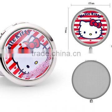 Winho Red Corals Design Pocket Mirror With Crystal Cover photo-3