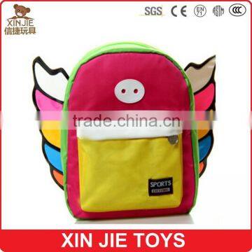 canvas children backpack customize schoolbag hot selling plush kids schoolbag