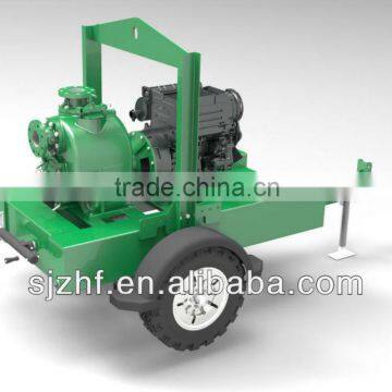 Trailer mounted trash self priming trash pump