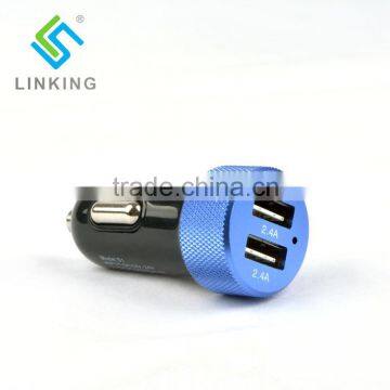 Colorful USB Car Charger With 2 USB Ports 5V4.8A For Smartphones Pad Laptop