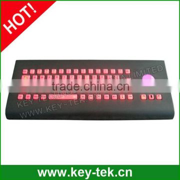 Industrial military wall mount keybaord with mechanical trackball