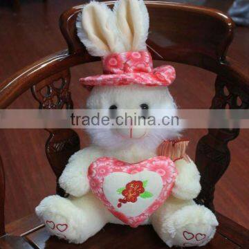 plush rabbit with heart toy