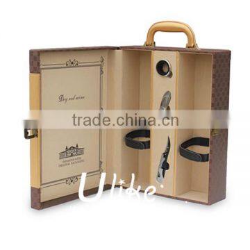 Hot Sell gift boxes twisted wine glass gift box wine glass packaging boxes faux leather gift boxes wine bottle gift box