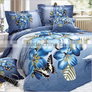 2015 fashion digital printed filowe 100% natural cotton 3d bedding set