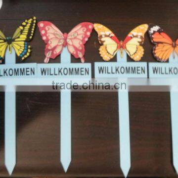 Garden Guide WELCOME WILLKOMMEN Flower Butterfly Designs BSCI Certificate