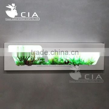 Wholesale Plastic Plants Plastic Succulent Plants Wall Art Vertical Wall Decor with LED lights