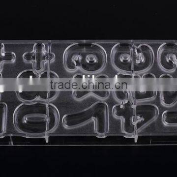 Mini letter shaped polycarbonate chocolate molds