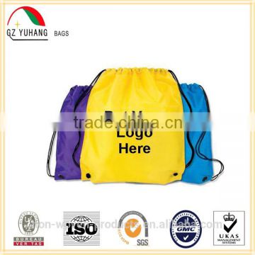 2015 Hot selling High quality Eco-Friendly Folding Reusable Nylon Drawstring Bag Drawstring Backpack