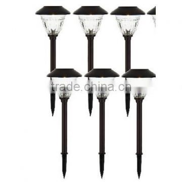 Plastic set of 6 stake style solar garden path led light