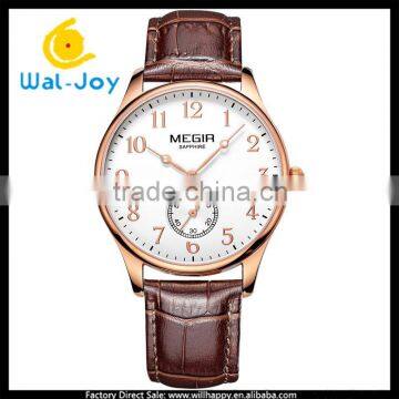 WJ-5516 Japan movement 3ATM water resistant men sapphire glass unique Megir watch