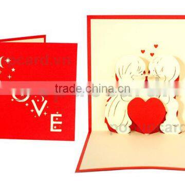 Love ( The kiss )3d hand made card