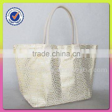 Shoulder bag style and polyester with paper material and beach style handbag