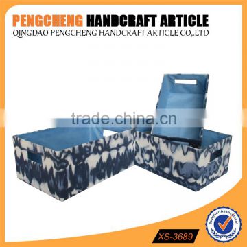 Beautiful blue printed set of three storage box