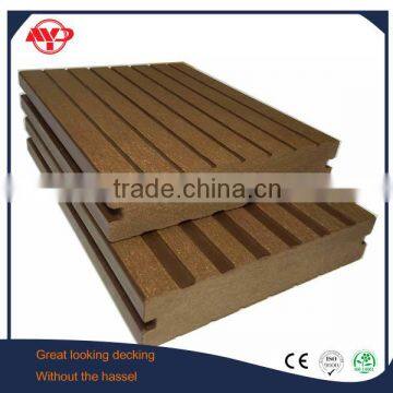 outdoor solid waterproof interlocking wood plastic composite decking/ co-extrusion wpc decking