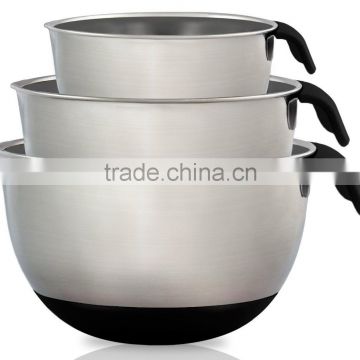 Salad bowl,Stainless steel mixing bowls with handle & spout